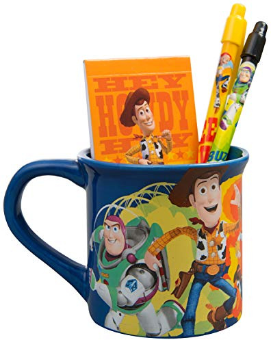Sambro Disney Toy Story 4 Mug Filled with Stationery, Ceramic Cup, Featuring Woody, Buzz and Jess, 1