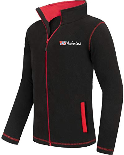 Nebulus Herren Fleecejacke Baltic, warme Fleece Jacke, mit langem Full-Zip Reißverschluss, schwarz - XL