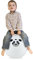 Relaxdays Hüpfball für Kinder, Panda-Motiv, Hopseball mit Griff, Ø 45 cm, drinnen & draußen, Sprungball bis 150 kg, weiß