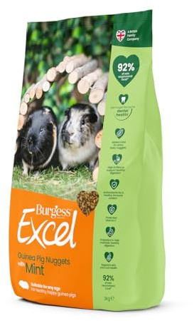 Excel Guinea Pig Food, Green, 3 kg (Pack of 1)