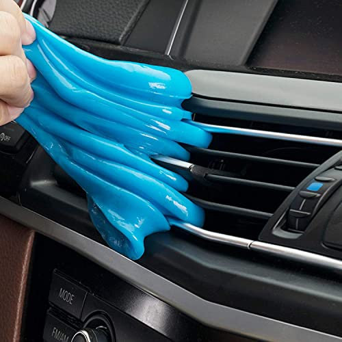 CYBERNOVA Gel Limpiador para el Coche, Kit Limpiador para el Coche Quita Polvo Detalle Limpiador de Teclados para Automatismos, Ventilación, PC, Portátiles (AZUL)