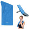 CHARS Mikrofaser Handtuch Sporthandtuch Leicht Gym Handtuch Reisehandtuch Schnelltrocknend Sport Handtuch Gym Fitness Handtuch mit Antirutsch Fixierung für Sport Fitnessstudio Yoga, Blau, 120 x 50 cm