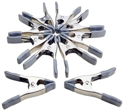 G&E Federzwingen 10 Stk. Leimzwingen 10cm Metall Klemmzwingen, Silber / Grau