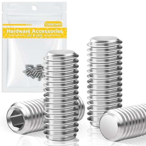 Caianwin Lot de 20 vis sans tête M3 x 8 DIN913 à six pans creux en acier inoxydable pour poignée de porte, support