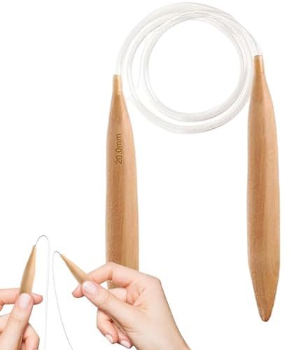 Große Holzstricknadeln, lange Stricknadeln, grobe Stricknadeln, Holzpullovernadeln, lange dicke Stricknadeln zum Stricken von Decken, Pullovern