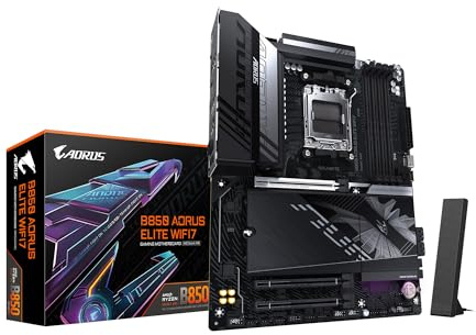 GIGABYTE B850 AORUS Elite WIFI7 AMD AM5 ATX Motherboard, Support AMD Ryzen 9000/8000/7000 Series, DDR5, 14+2+2 Power Phase, 3X M.2, PCIe 5.0, USB-C, WIFI7, 2.5GbE LAN, EZ-Latch, 5-Year Warranty