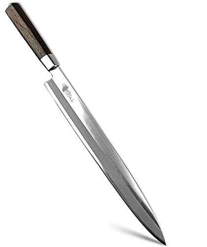 8.5 « /9.5 » /10.5 Sashimi Couteau carbone 7Cr17MoV acier Slicing Poisson Sushi fileter Couteau de cuisine manche en bois(10.5in Sashimi Knife)