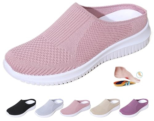 Women Orthopedic Slippers, Casual Women's Mesh Mules Clogs Shoes Lightweight Breathable Sneakers Slip on Platform Clogs
