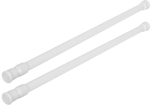 2Pack Tension Net Curtain Rod, Net Curtain Rods Extendable No Drill 40-70CM/15.74-27.56Inch, Small Tension Rod for Cupboards (40-70CM(2Pack))
