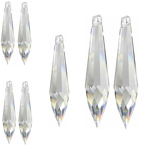 7 PCS Set di cristalli,ciondoli a forma di acchiappasole in cristallo,Pendenti per Lampadari Trasparenti,Suncatcher Feng Shui per Effetti Arcobaleno,Per Lampadari, Giardino