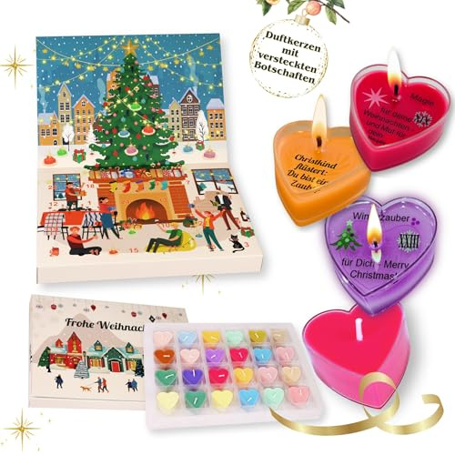 Candele Calendario dell'Avvento 2025 da donna, set regalo con candele profumate, calendario di Natale per mamma, fede nuziale, candele profumate, regalo per Natale (profumo dell'Avvento02)