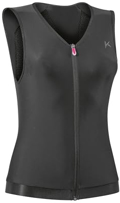 Komperdell Core Vest Light Gilet de protection dorsale léger pour femme avec protection dorsale Noir/rose Taille L