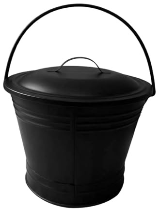 Jugutyeg Cubo de Cenizas para Chimenea Cubo de Chimenea con Mango Engrosado