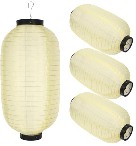 WEKADRIN 4 Piezas Linternas Japonesas Colgantes Protector Plegable para Decoración Interior y Exterior Restaurante Sushi y Jardín