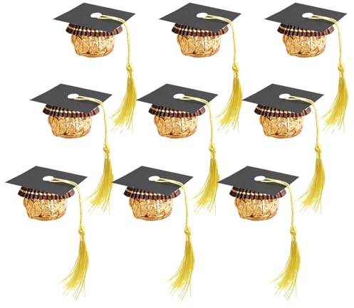 Decoración Tarta Graduacion, Topper Graduacion, Gorras de Graduación para Decoración de Chocolate, Decoraciones para Fiesta, para Pasteles, Magdalenas y Postres (50 PCS)