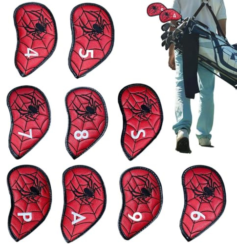 Järnöverdrag till golfklubbor,överdrag för golfklubbor Pu Läder | Golfförarskydd för utomhusaktiviteter Golfer Wood Headcovers