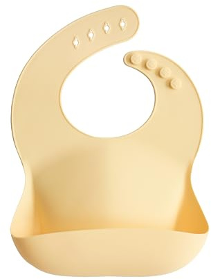 mushie Babero de Silicona para Bebés | Baberos de Alimentación con Bolsillo | Fáciles de Lavar | 4 Tamaños Ajustables | Sin BPA | Accesorio Durable para Niños Pequeños y Niñas | Sunshine