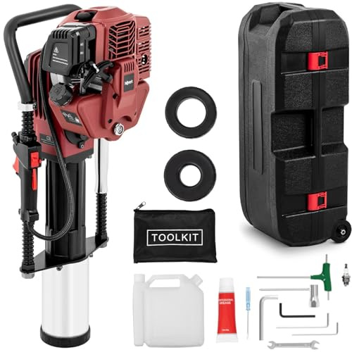 hillvert Clavadora De Estacas Y Postes Con Motor HT-PILOT-1500 (Frecuencia de impacto: 700-1.350 golpes/min, Energía de impacto: 20-55 J, Potencia: 1.500 W)