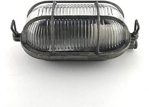 KsH und Co Areti IP64 Zinn-Messing Ovale Schottleuchte Butterfly-Schrauben
