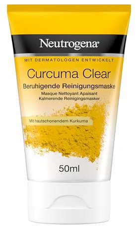 Neutrogena Curcuma Clear - Maschera lenitiva per la pulizia del viso (50 ml), con curcuma delicata sulla pelle, cura della pelle e maschera per la pulizia del viso in caso di pelle sporca e sensibile