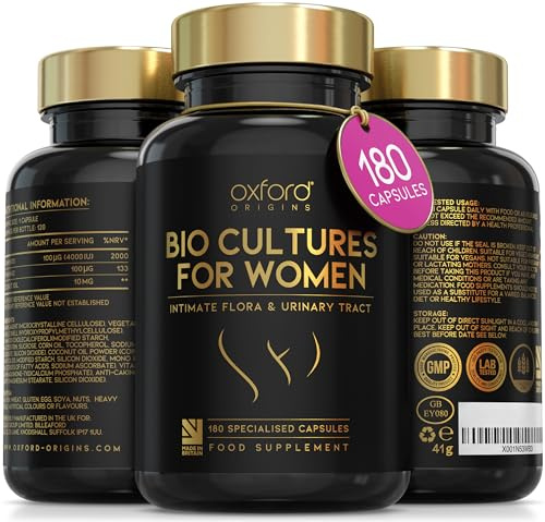Advanced Probiotics for Women | Scientifically Formulated Vaginal Probiotics, Intimate Flora & UTI | Crafted with 3 Billion Bacterial Cultures - 100 Billion CFU/g Source | Made in UK (180 Capsules)
