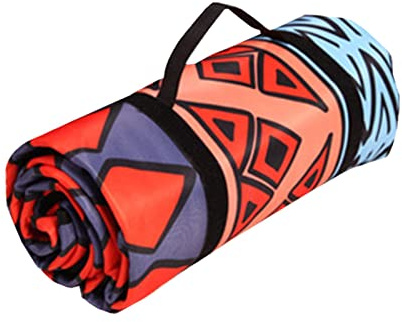 Beach Blanket Sand Proof - Ethnic Style Straw Mat for Beach - Picnic Large Sand Free Beach Mat for Travel, Camping, Hiking, Music Festivals Tumotsit