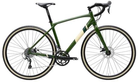 Adriatica Bazam – Bicicleta Gravel Vanir de 28 pulgadas, cambio de 20 velocidades, marco de aleación, talla 53, verde musgo mate