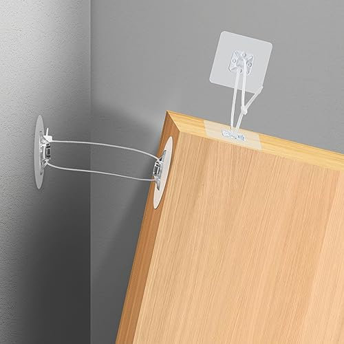 40 Stück Möbelanker, Selbstklebend Möbelanker Ohne Bohren Möbelanker zur Babysicherung mit 40 Stück Möbelgurten für Schränke Kleiderschränke Kinderbetten Bücherregale Kommoden