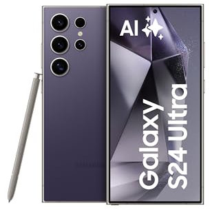 Samsung Galaxy S24 Ultra AI Smartphone, Android-Handy ohne Vertrag, 12GB RAM/256GB Speicher, 200-MP-Kamera, S Pen, Lange Akkulaufzeit, Titanium Violet, 3 Jahre Herstellergarantie