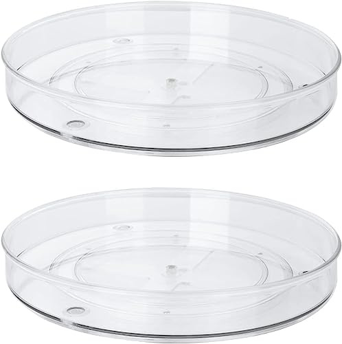 FWEEK Plato Giratorio Organizador de Cocina, 2 Piezas 27CM Bandeja Giratoria para Frigorífico, Especiero Giratorio 360° para Especias y Tarros