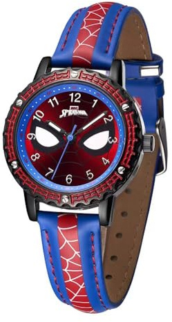 FASHION YO Spider Analogue Quartz Watch with PU Strap Bracelet Boys Toddler Watches Gifts for Kids Birthday Gifts School Learning Watches (Spider)