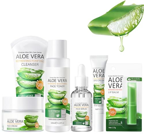 Hautpflegeset für Frauen - Aloe Vera Hautpflege Sets & Kits - 6-teilige Verwöhngeschenke für Frauen - Geschenkset für hydratisierend erfrischte Haut - Beauty-geschenksets für Haut Reinigung & Pflege