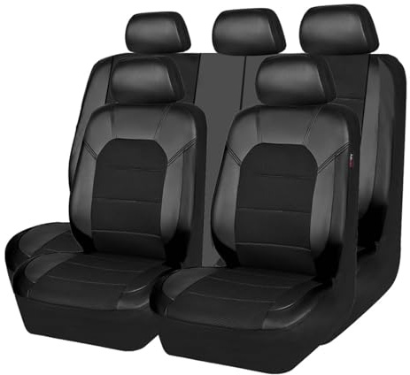 VAEVEN Auto Sitzbezüge für VW Touran 2004-2024, Leder Autositzbezüge Set 5 Sitzer Autositzschutzbezug Auto-Schonbezüge, Wasserdichter Sitzschoner, Auto Zubehör,A Black