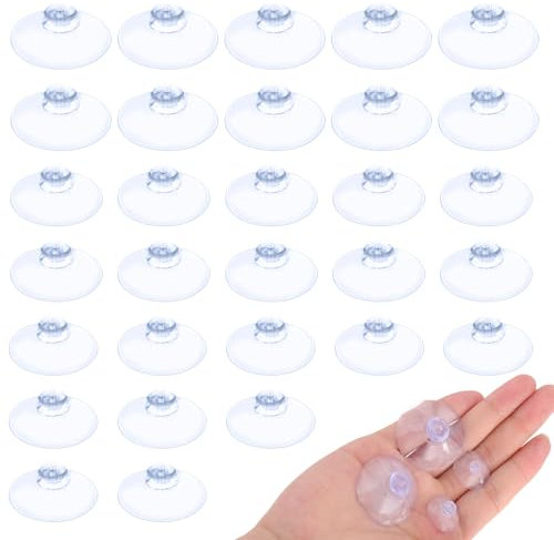 JJUNW 20 ventosas de plástico, 20/30/45 mm, ventosa sin gancho, ventosas de PVC, pequeñas ventosas redondas transparentes para cocina, baño, ventanas, azulejos, espejos