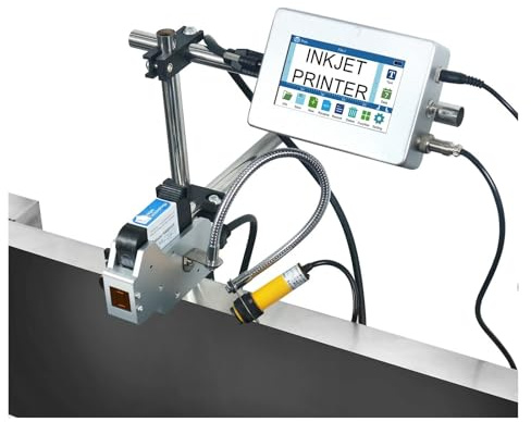 KAKAK Impresora de inyección de Tinta Industrial en línea de 4,3'' (12,7/25,4 mm) for codificación de códigos de Barras QR, números de Lote para Texto Código de Barras(12.7mm-1 Nozzle)