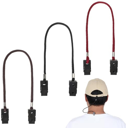 KALIONE Hat Clips for Wind, Hat Retainer Clip Windproof Hats Strap Clips Adjustable Retainers with Strings Anti Wind Hats String Clip Cap Keeper for Running Hiking Camping Travel