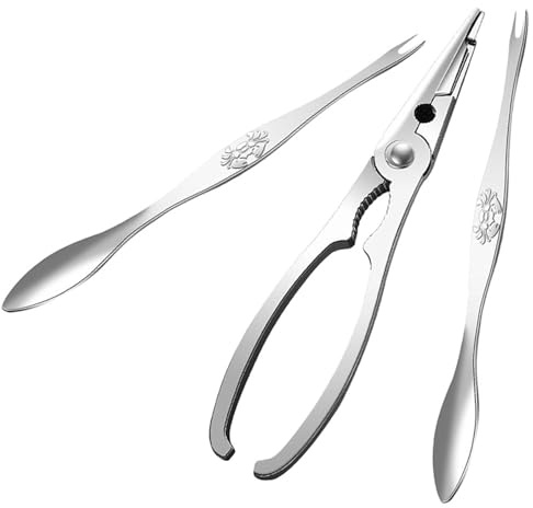 CLISPEED Pinza per Granchi e Aragoste Forchette da Frutti di Mare Antiscivolo Strumenti Riutilizzabili per Aprire e Degustare Crostacei con Facilità