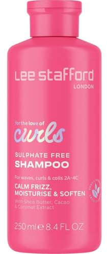 Lee Stafford Wavy, Curly, & Coily Shampoo | For The Love of Curls - Daily Cleanser for 2A to 4C Hair, Anti Frizz, Moisturising, Adds High Gloss Shine to Smooth Defined Curls, Lightweight, 250 ml