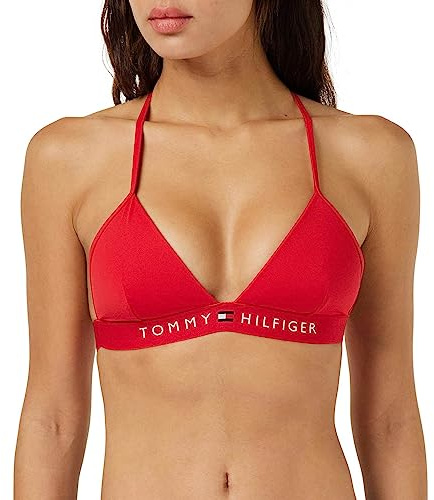 Tommy Hilfiger Damen Bikini Oberteil Triangel Gepolstert, Rot (Primary Red), M