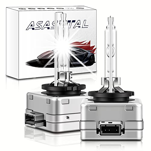 Asasytal D3S Lampadine Allo Xeno per Fari HID, 35W 12V Bianco Diamante 6000K Bi HID Xenarc Kit di Retrofit per Fari Aggiornamento per Lampadine Allo Xeno Originali/LED, 1 Paio