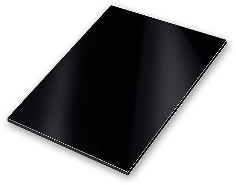 Aluverbundplatte schwarz I wetterfestes Aluminium Schild I für Modellbau Messebau Beschilderung Heimwerker Siebdruck 20 x 30 cm