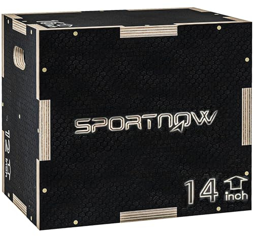 SPORTNOW Box Jump Pliométrie 3 en 1 Appareil Boîte à Saut Antidérapant Musculation Fitness & Entraînement Croisé Plyobox pour Training en Bois, Hauteur 30/35/40 cm, Noir
