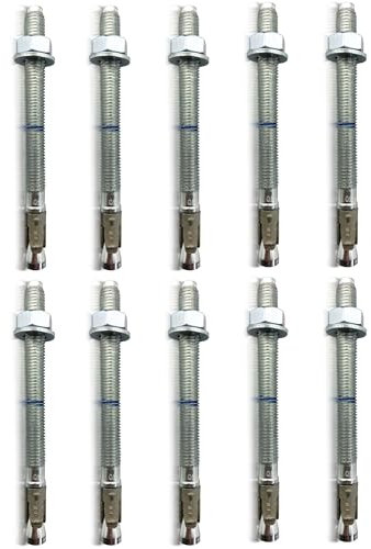 Profi Schwerlastdübel M10x90-10 Stück | verzinkt - ETA Zulassung | Option 1 für gerissenen, ungerissenen Beton | Beton-Anker für hohe Lasten | Bolzenanker Betonanker Ankerbolzen Schwerlastduebel