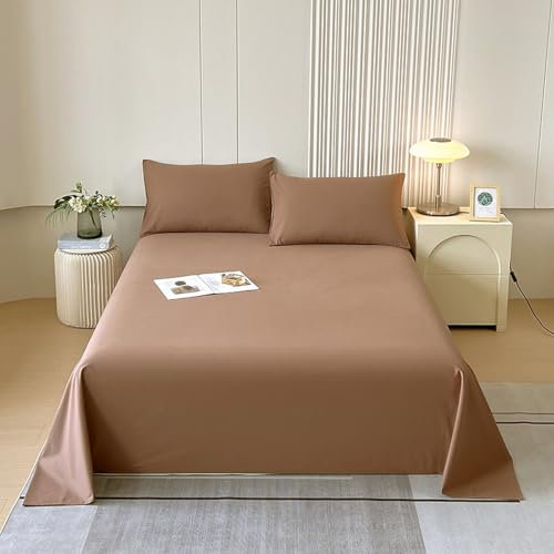 HAIBA Bettlaken ohne Gummizug 160x230cm braun weiches und atmungsaktives Betttuch aus 100% Jersey Baumwolle
