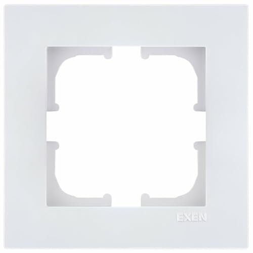 EXEN - Serie KARELL Rahmen 1-fach für Lichtschalter und Steckdose - Panel für Wandlichtschalter und Steckdosen - Weiß - 83mm - K101/01E