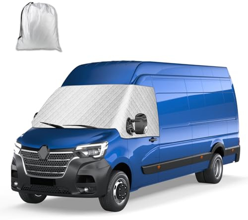Cubierta de Parabrisas Compatible con Renault Master 2010-2024 Opel Movano 2010-2021, Funda Térmica Externa para Autocaravana, Parabrisas Delantero Envoltura Cubierta