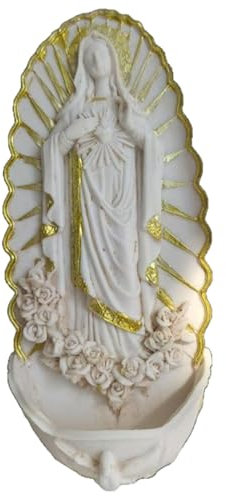 CGTQROVR Holy Water Font 3x7 Inch Resin Decorative Holy Water Holder Exquisite Wall Hanging Pendant for Entrance Home Church Religious Gifts