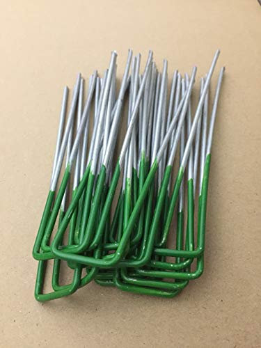 TOAOT Half Green Artificial Grass Turf U Pins Metal Galvanised Pegs Staples Weed (20)