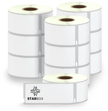 STAR BOX - 10 Rollen Etiketten kompatibel mit Dymo 99012 Selbstklebend 36mm x 89mm mit Labelwriter & Seiko Große Adressetiketten Drucker LabelWriter 450 und 4XL (10)