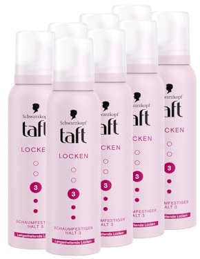 Schwarzkopf Taft skumbeständiga lockar (8 x 150 ml), stadga 3, hårskum för långvariga lockar, vegansk formel*